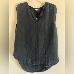 Unsubscribed‎ SILK Women's Sleeveless Button-Up Top - Black LARGE